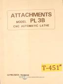 Tsugami PL3B Lathe, Attachments and Assemblies Manual 1982